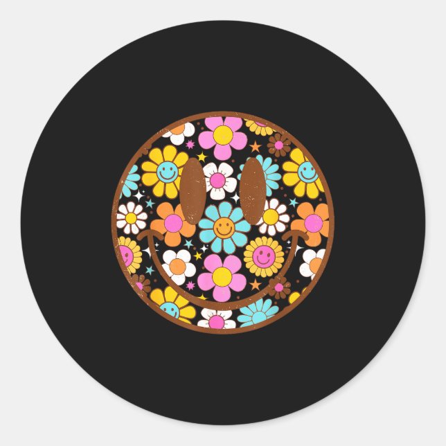 Adesivo Happy Retro Daisy Smile Face Preppy Aesthetic Men  (Frente)