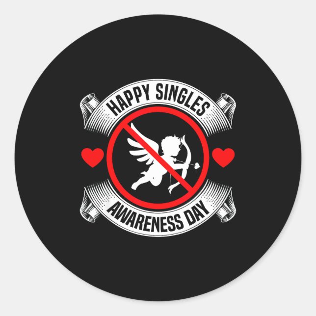 Adesivo Happy Singles Awareness Day Anti Cud Anti Valentin (Frente)