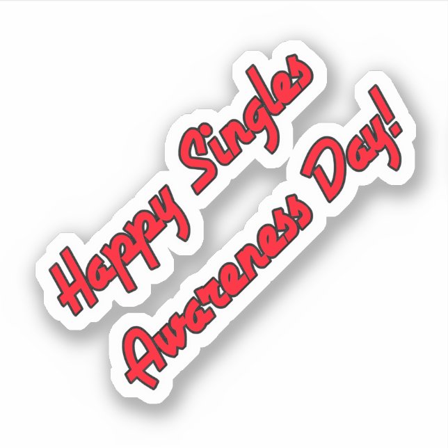 Adesivo Happy Singles Awareness Day Text Design (Frente)