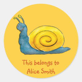 Adesivo Happy Snail | Vinheta Laranja
