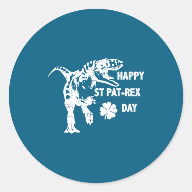 Adesivo Happy St. Pat-rex Day Funny T-rex Dinosaur St Patr (Frente)