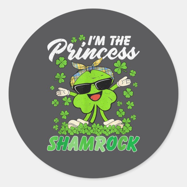Adesivo Happy St Patrick's Day I'm The Princess Shamrock I (Frente)