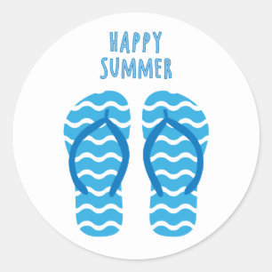 Adesivo Happy Summer Sticker com Chinelos
