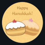 Adesivo Happy Sweet Hanukkah<br><div class="desc">Hanukkah - Feliz Hanukkah Original e Creative Custom Gift Design. Você pode adicionar ou excluir texto,  alterar fonte de texto,  tamanho,  alinhar e cores.</div>