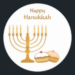 Adesivo Happy Sweet Hanukkah<br><div class="desc">Hanukkah - Feliz Hanukkah Original e Creative Custom Gift Design. Você pode adicionar ou excluir texto,  alterar fonte de texto,  tamanho,  alinhar e cores.</div>
