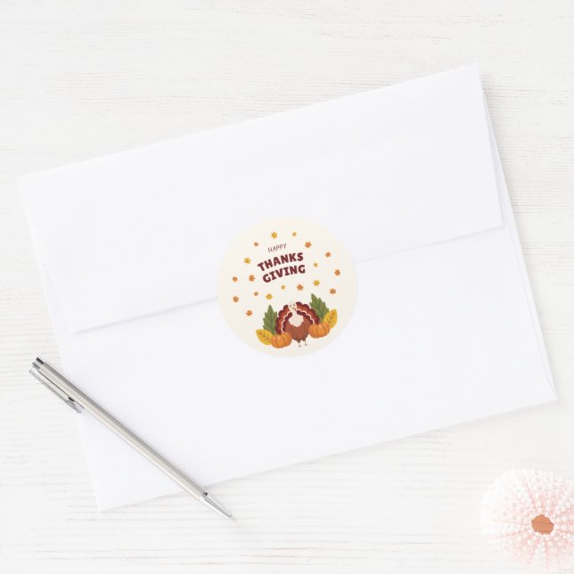 Adesivo Happy Thanksgiving Autumn Pumpkin (Envelope)