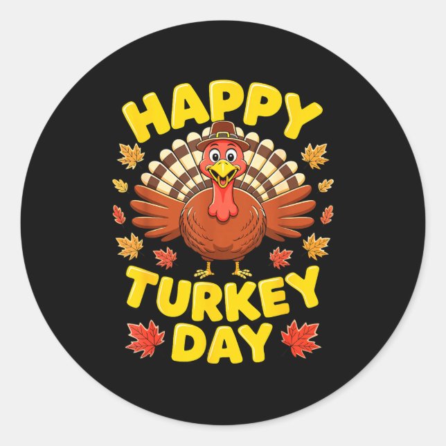Adesivo Happy Turkey Day Shirt Men Women Kids Family Thank (Frente)