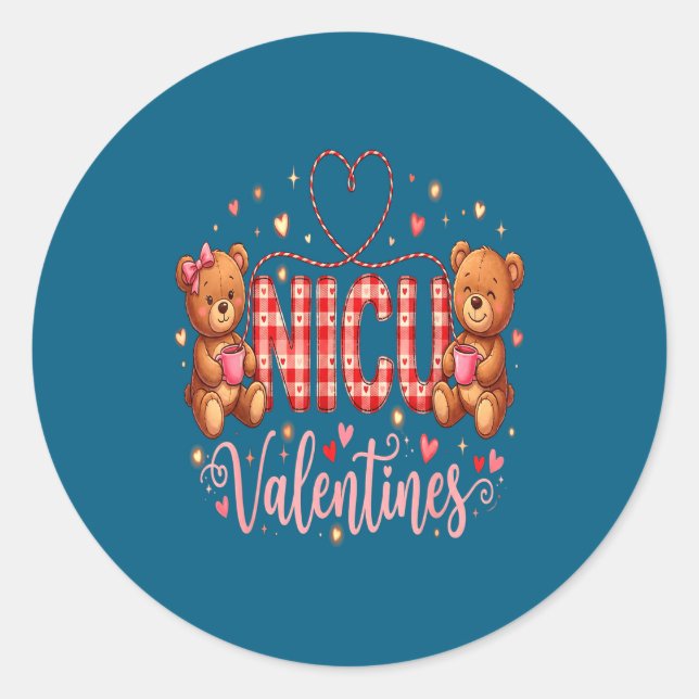 Adesivo Happy Valentine Nurse Nicu Valentines Day Shirt Nu (Frente)