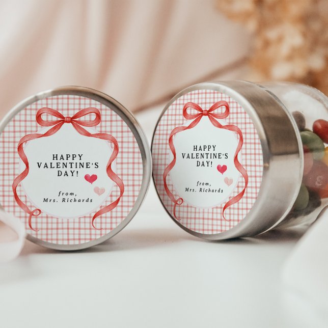 Adesivo Happy Valentine’s Day Personalized Teacher Sticker (Criador carregado)