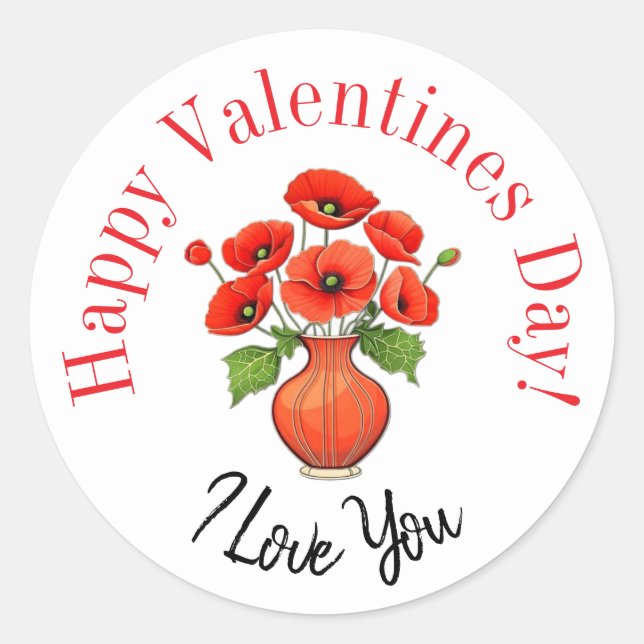 Adesivo Happy Valentine’s Day stickers  (Frente)