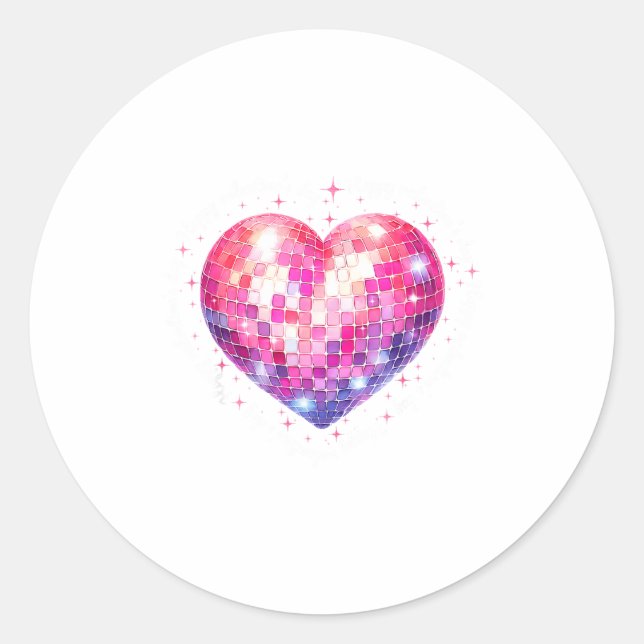 Adesivo Happy Valentine's Day Coquette Nk Disco Ball Heart (Frente)