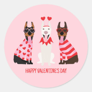 Adesivo Happy Valentines Day Dobermann Dogs