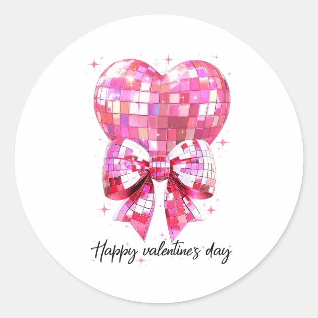 Adesivo Happy Valentine's Day Funny Coquette Disco Ball He (Frente)