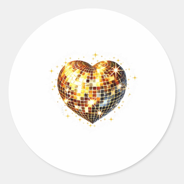 Adesivo Happy Valentine's Day Funny Gold Coquette Disco Ba (Frente)