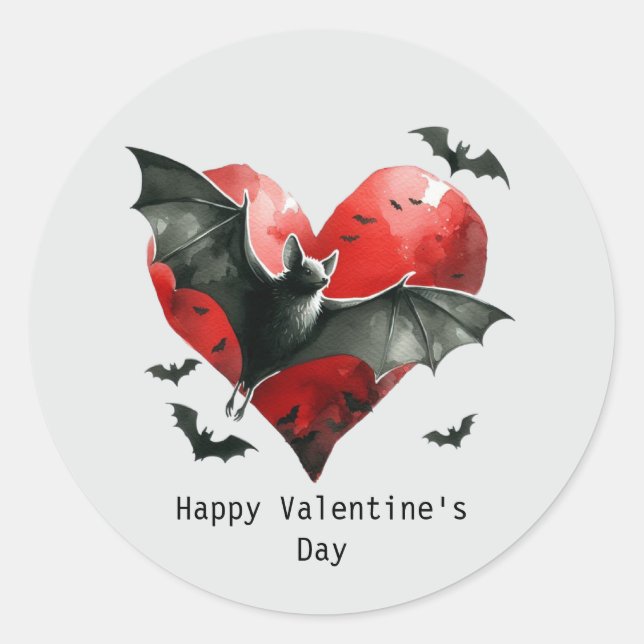 Adesivo Happy Valentine's Day Gothic bat (Frente)