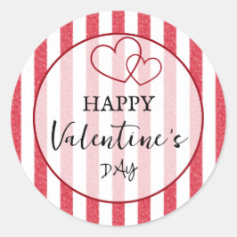 Adesivo Happy Valentine's Day Heart Stripes