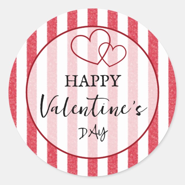 Adesivo Happy Valentine's Day Heart Stripes (Frente)