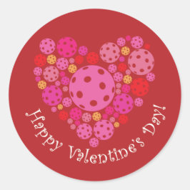 Adesivo Happy Valentine's Day Pickleball Style