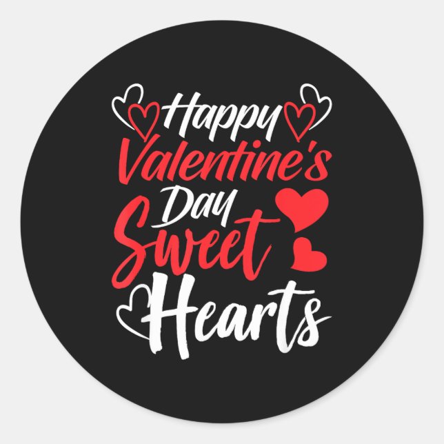 Adesivo Happy Valentine's Day Sweet Hearts Couples Valenti (Frente)
