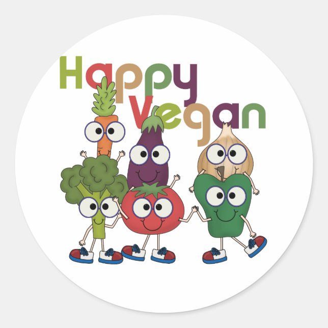 Adesivo Happy Vegan (Frente)
