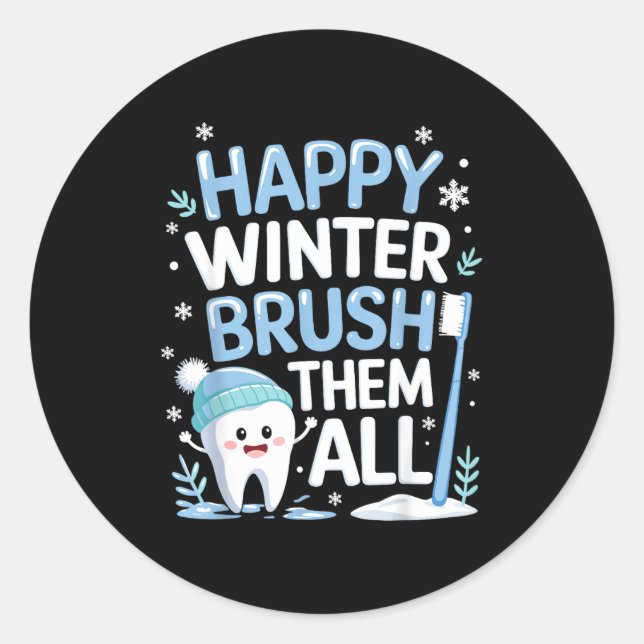 Adesivo Happy Winter Bruhem All Teeth Dental Dentist Chris (Frente)
