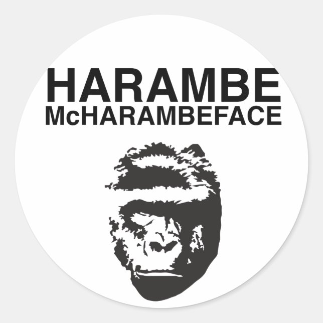Adesivo Harambe McHarambeface (Frente)