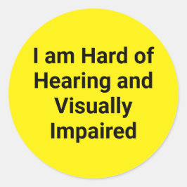 Adesivo Hard of Hearing and Visually Impaired Yellow