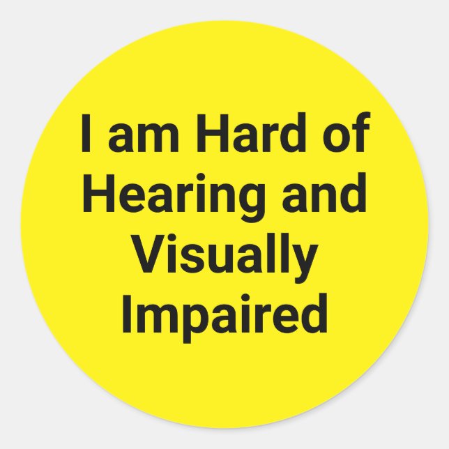 Adesivo Hard of Hearing and Visually Impaired Yellow (Frente)