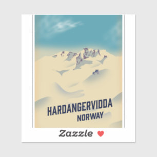 Adesivo Hardangervidda poster de férias na Noruega.