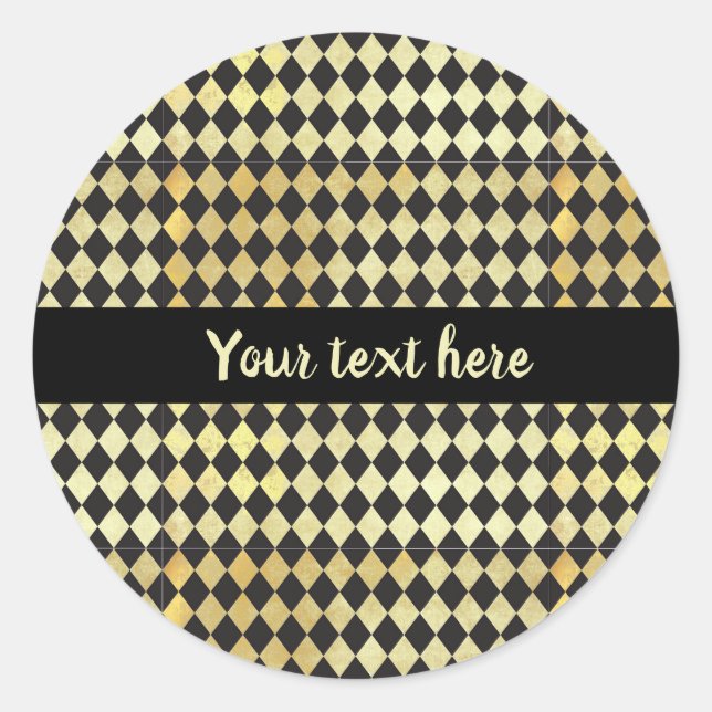 Adesivo Harlequin, Dourado e preto, aflitos (Frente)