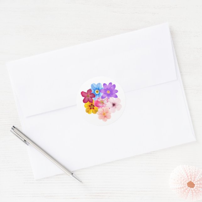 Adesivo Harmonia da Primavera - Buquê de Flores Mista em A (Envelope)