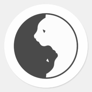 Adesivo Harmonia de gato branco e preto - Escolher cor de 