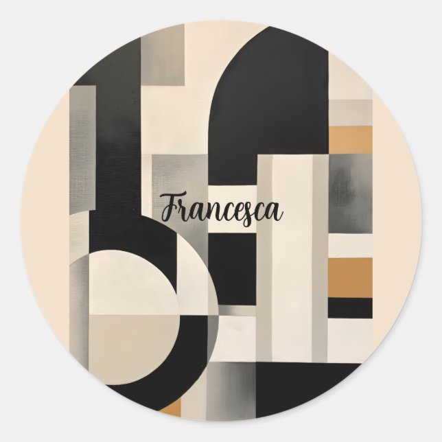 Adesivo Harmonia em Sombras: Composição de Abstrato de B & (Frente)