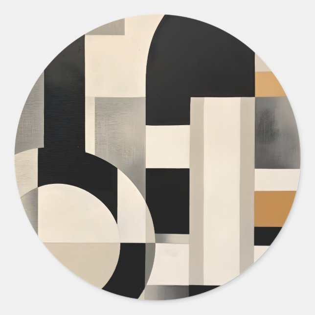 Adesivo Harmonia em Sombras: Composição de Abstrato de B & (Frente)