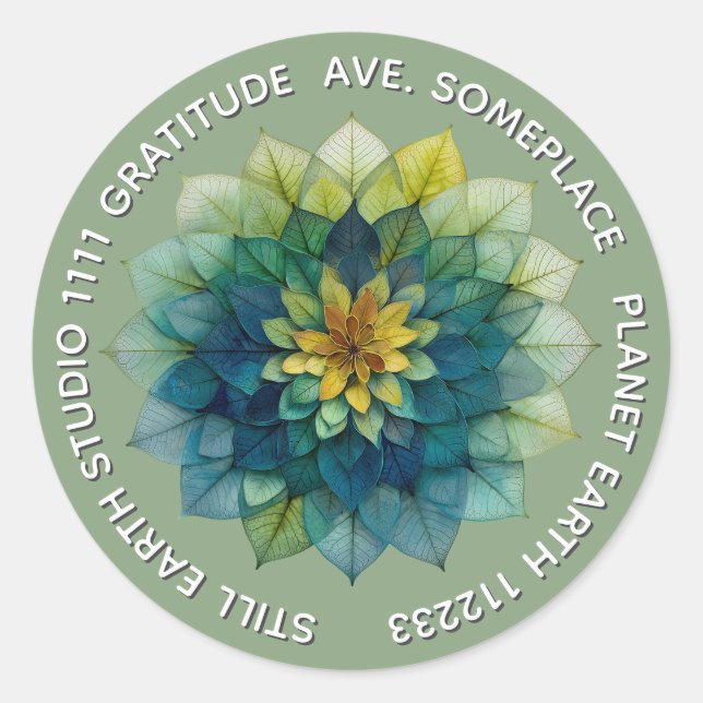 Adesivo Harmonia Verde | Mandala de Folhas (Frente)