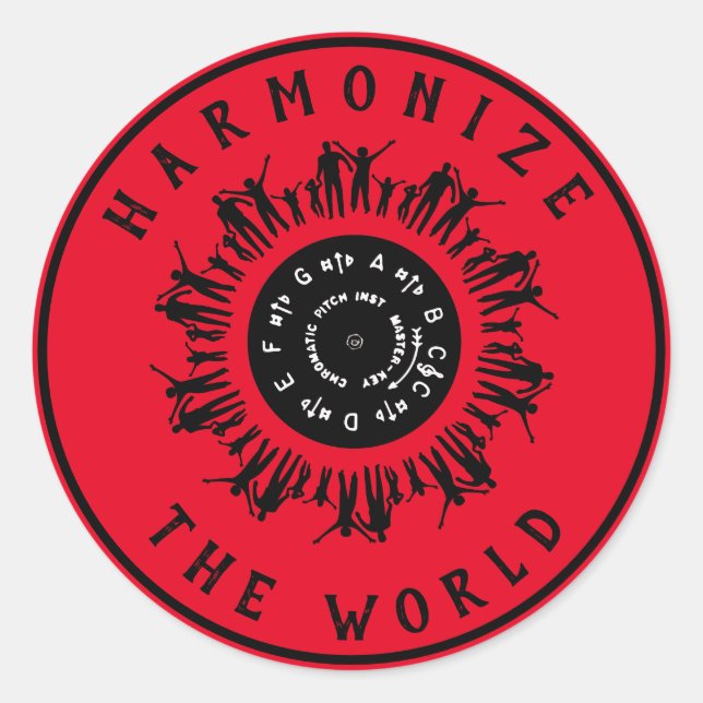 Adesivo Harmonize o logotipo mundial (Frente)