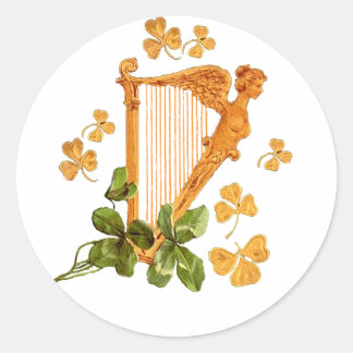 Adesivo Harp ouro e Shamrocks da Irlanda