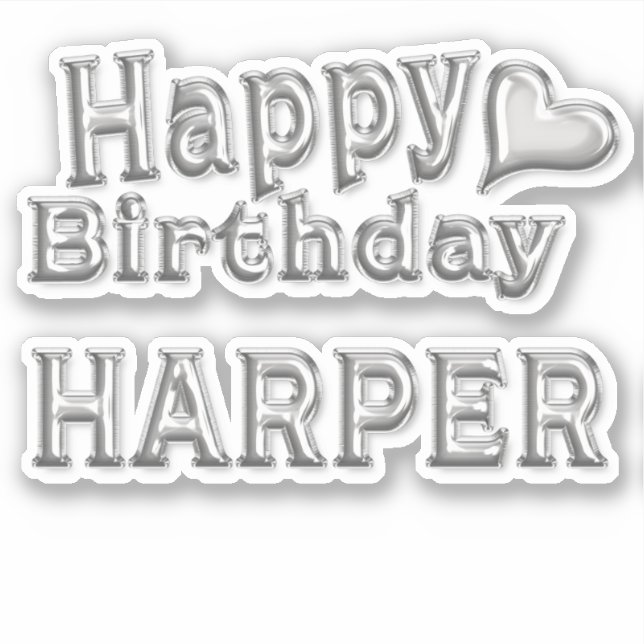 Adesivo Harper Happy Birthday silver Aufkleber Sticker (Frente)