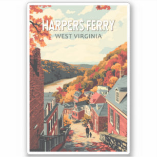 Adesivo Harpers Ferry West Virginia Viagem Art Vintage