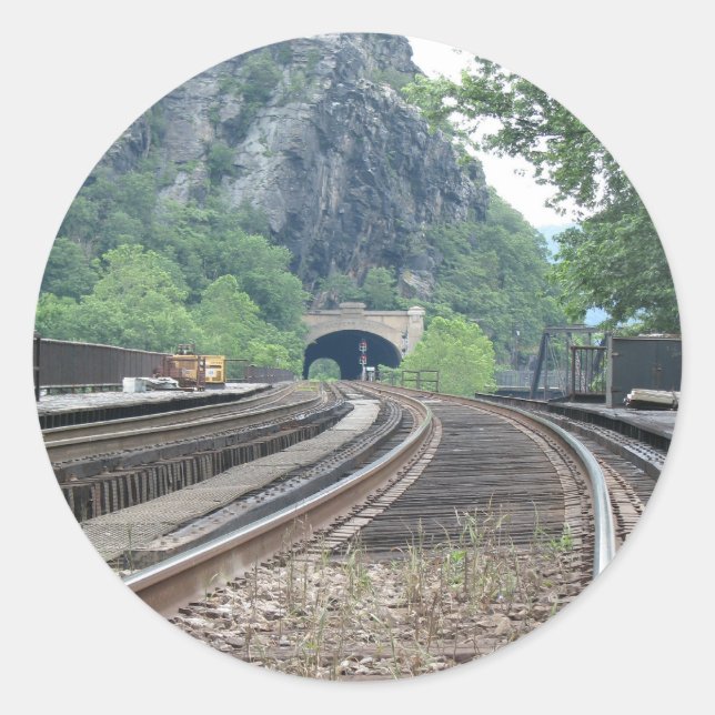 Adesivo Harpers Ferry WV Caminhos de ferro (Frente)