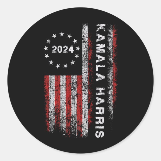 Adesivo Harris 2024 American Flag Kamaka Apoiador 1 (Frente)