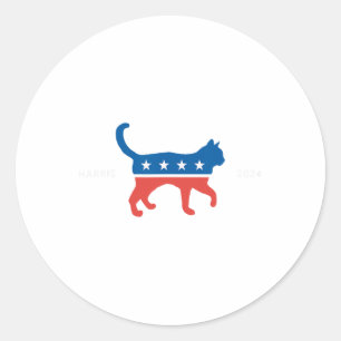 Adesivo Harris 2024 Democrat Cat - Votação Para Kamala W E