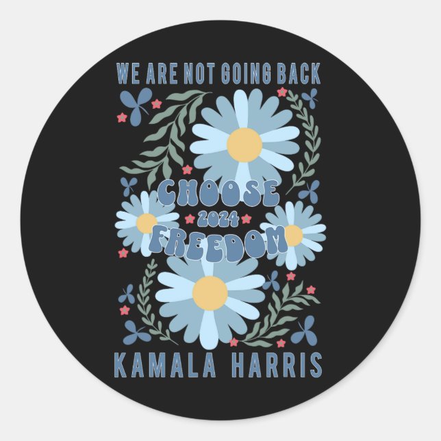 Adesivo Harris 2024 Escolha Freedom Boho Wildflower (Frente)
