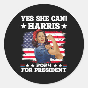 Adesivo Harris 2024 Presidente Eleição Kamala Sim Ela Pode