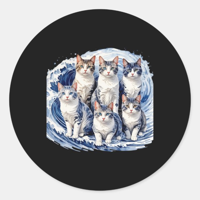 Adesivo Harris Blue Cats Wave - Engraçado Para Proprietári (Frente)
