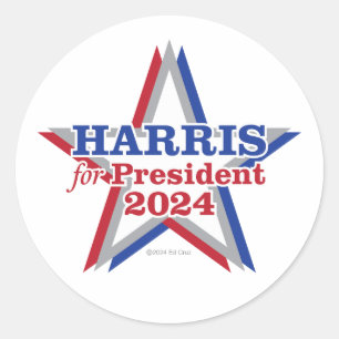 Adesivo HARRIS para o Presidente 2024 -