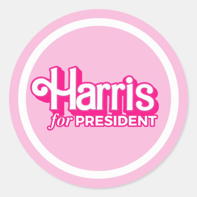 Adesivo Harris para o Presidente Pink Style (Frente)