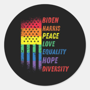 Adesivo Harris Rainbow American Flag Novelty Tee Inaugurat