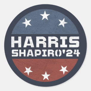 Adesivo Harris Shapiro 2024 Vintage Vermelho Azul