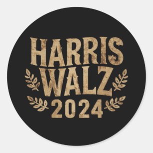 Adesivo Harris Tim Walz Crista Vintage Harris Waltz 2024 